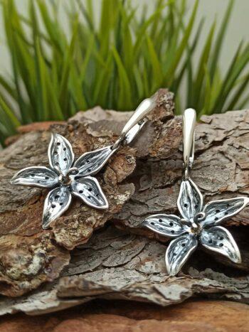 Дамски сребърни обеци 