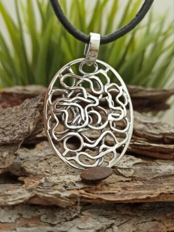 Дамски сребърен медальон 906M