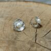 Дамски сребърни обеци с перла „Водна лилия“