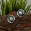 Сребърни обеци с перла "Водна лилия"