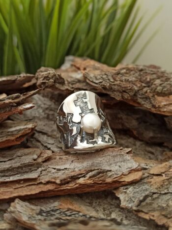 Дамски сребърен пръстен с перла 816R