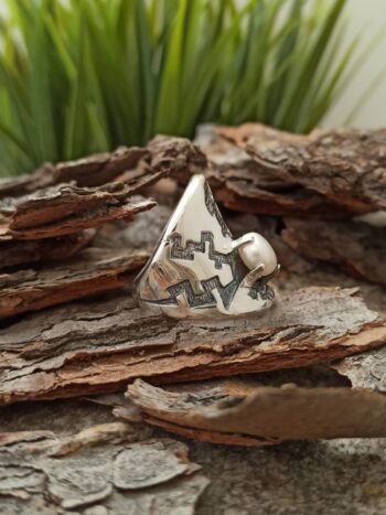 Дамски сребърен пръстен с перла 816R