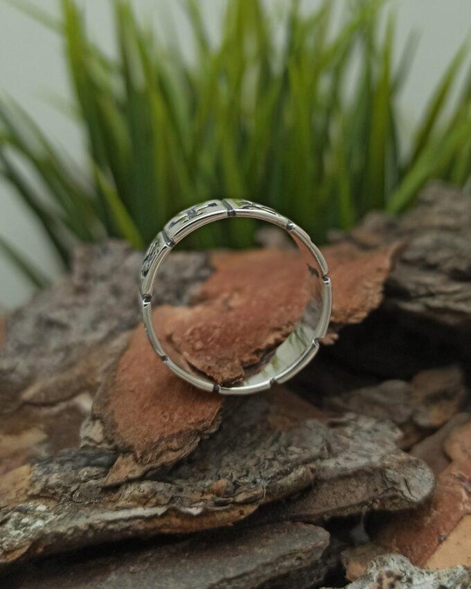 Мъжки сребърен пръстен с рунически символи халка от сребро 925 студио николас