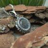Дамски сребърен медальон „Слънчоглед“