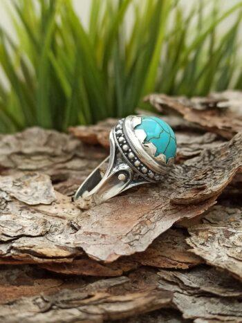 Дамски сребърен пръстен с тюркоаз 1182R