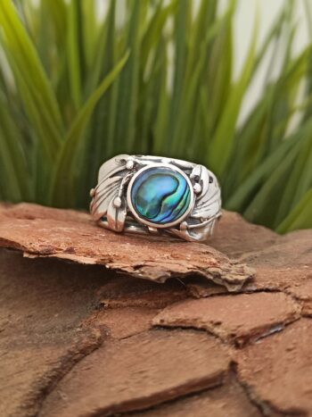 Дамски сребърен пръстен със седеф 960R