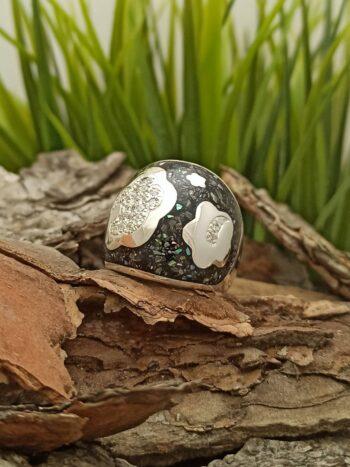 Дамски сребърен пръстен с емайл 267R