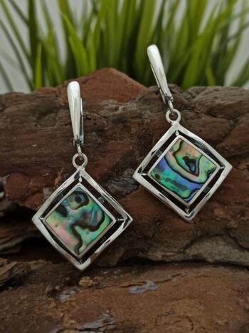 Дамски сребърни обеци със седеф 711E