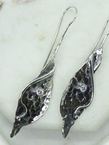 Дамски сребърни обици с циркон “Шушулка