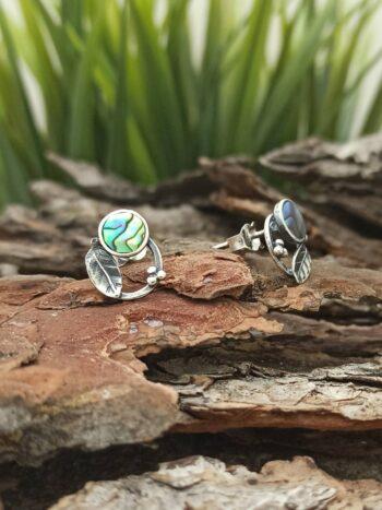 Дамски сребърни обеци със седеф 1081E