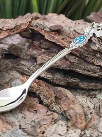 Дамски сребърен медальон с керамика 243M