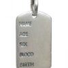 Войнишки сребърен медальон 434M "NAME, AGE, SEX, BLOOD, BIRTH"