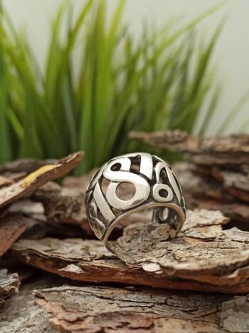 Сребърен пръстен с числата на Nikol@s