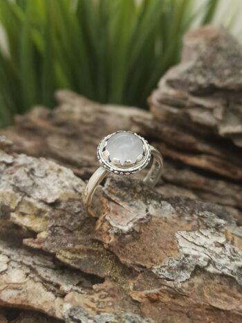 Сребърен пръстен с розов кварц 1241R
