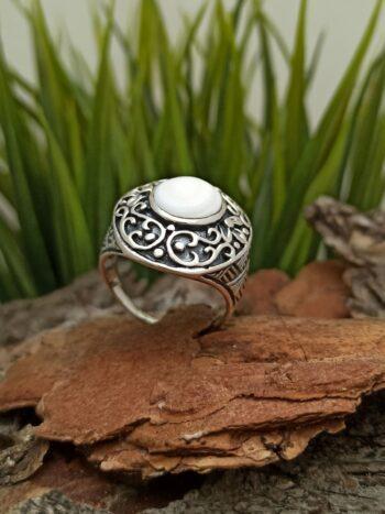 Дамски сребърен пръстен със седеф 1131R