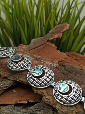 Сребърна гривна с кралски седеф 618B