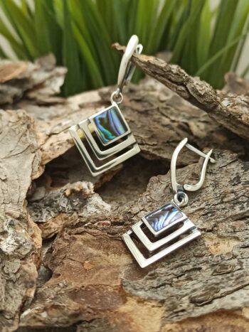 Сребърни обеци с кралски седеф 1283E