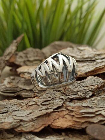Ръчно изработен пръстен 444R от сребро 925 Sterling Silver Дизайнерски модели на стилни сребърни пръстени Studio Nikolas