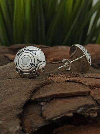 Сребърни обеци инкрустирани с емайл 297E