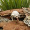 Дамски сребърен пръстен, изчистен модел с розов кварц 1376R Прецизна ръчна изработка от Студио Николас