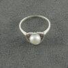 Сребърен пръстен „СЪРЦЕ“ с речна перла