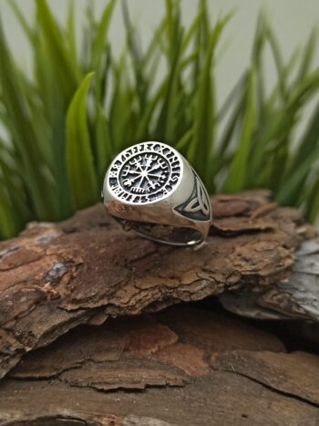 Пръстен с викингски компас „VEGVISIR“ 1421R