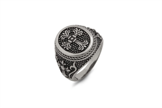 сребърен-пръстен-герб-кръст-1389R