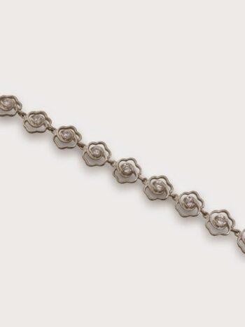 Дамска сребърна гривна с циркони 049B