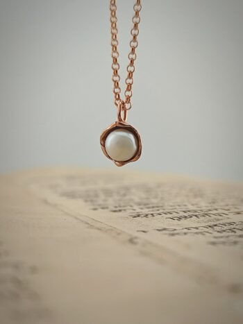 Сребърни обеци с перли и rosegold покритие