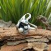 Дамски сребърен пръстен с речна перла 1068R