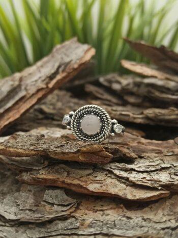 Сребърен пръстен с розов кварц 1264R