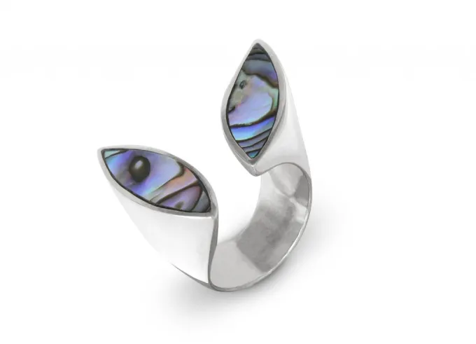 Сребърен пръстен с кралски седеф 707R - Image 3