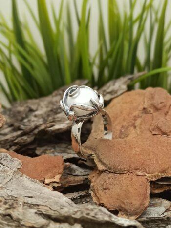 Дамски сребърен пръстен с перла 1119R