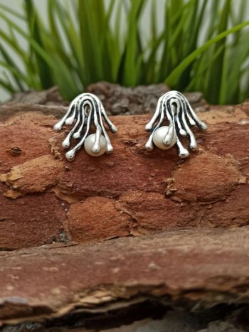 Дамски сребърни обеци “Клематис”