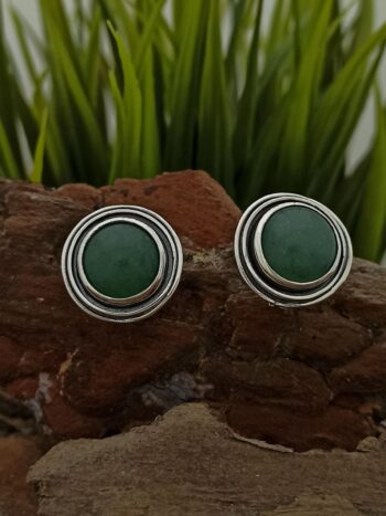 Дамски сребърни обеци с авантюрин 1226E