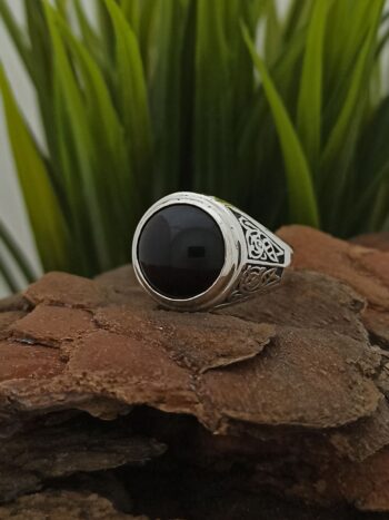 Мъжки сребърен пръстен с оникс 