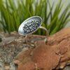 Дамски сребърен пръстен модел 1316R на Студио Николас, комплект бижута от сребро 925 проба - обеци, медальон и пръстен.