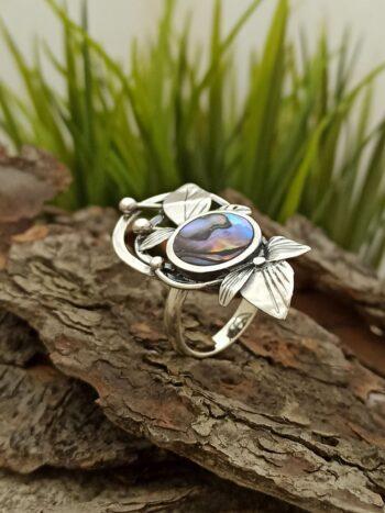 Сребърен пръстен с кралски седеф 1146R