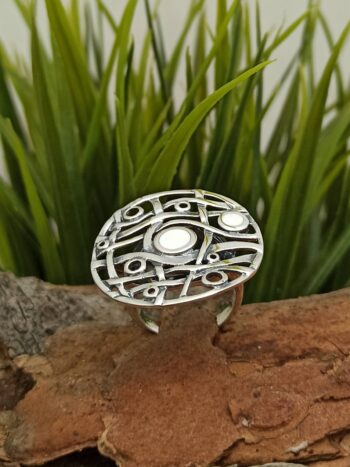 Сребърен пръстен инкрустиран с емайл 1064R