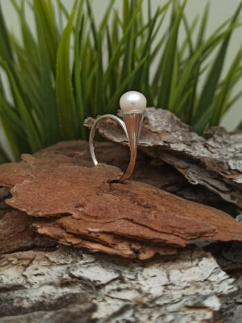 Дамски сребърен пръстен с перла 1238R