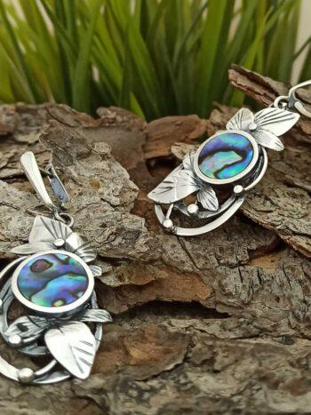 Сребърни обеци с кралски седеф 947E