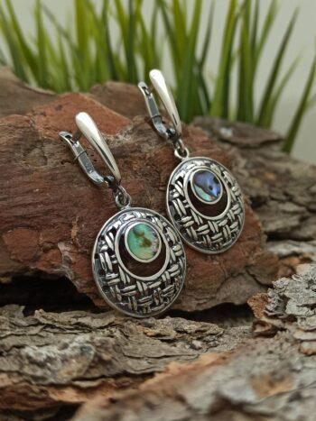 Сребърни обеци с кралски седеф 620E