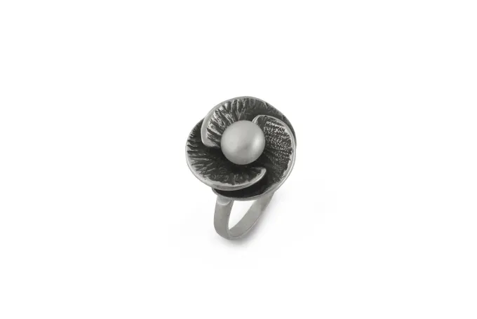Сребърен пръстен с перла "Водна лилия" - Image 5