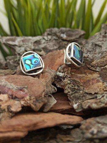 Кръгли обеци с кралски седеф 1334E