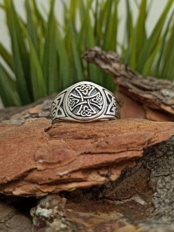 Сребърен пръстен с тамплиерски кръст 1429R