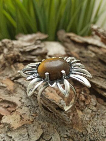 Сребърен пръстен с тигрово око 884RT