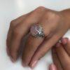 Дамски сребърен пръстен с розов кварц 1182RK
