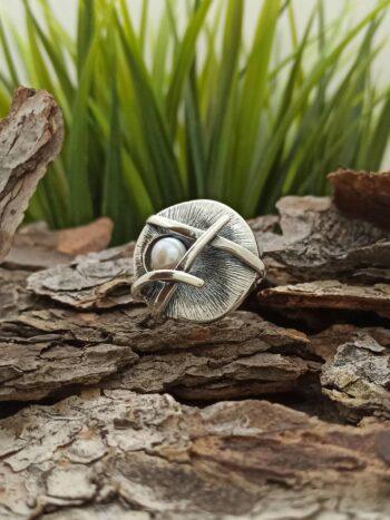 Дамски сребърен пръстен с перла 890R