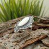 Сребърен пръстен с бял седеф Флор де ла Мар 522R Старовремски масивен модел на пръстен от сребро