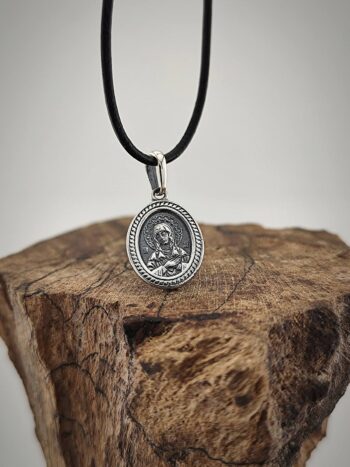Сребърен медальон Богородица 937М